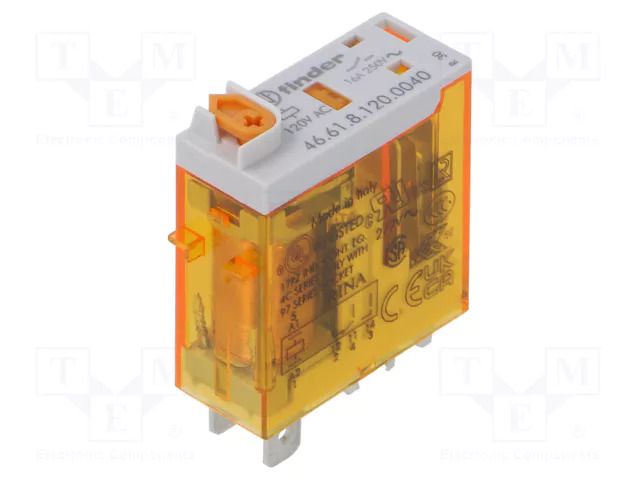 Relay: electromagnetic; SPDT; Ucoil: 120VAC; Icontacts max: 25A FINDER 46.61.8.120.0040