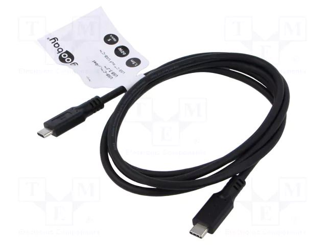 Cable; USB 3.2; USB C plug,both sides; 1.5m; black; PVC; 5Gbps; 60W GOOBAY GOOBAY-74727