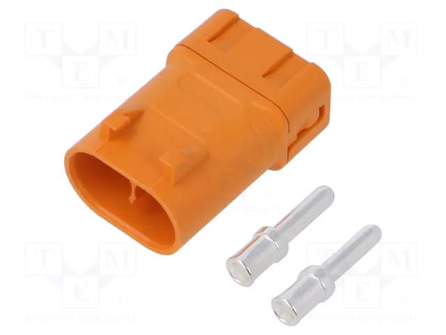 Connector: DC supply; plug; LFB30; male; PIN: 2; for cable; orange AMASS LFB30-M