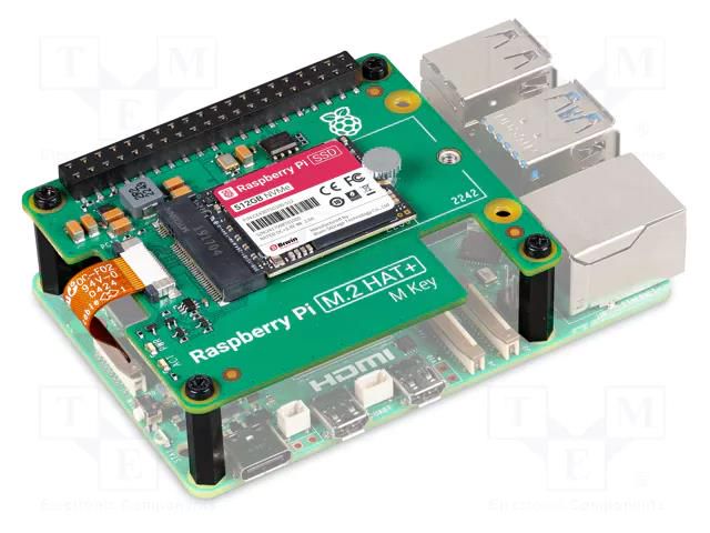 Accessories: adapter; Raspberry Pi M.2 HAT+,SSD; 512GBFLASH RASPBERRY PI SC1676