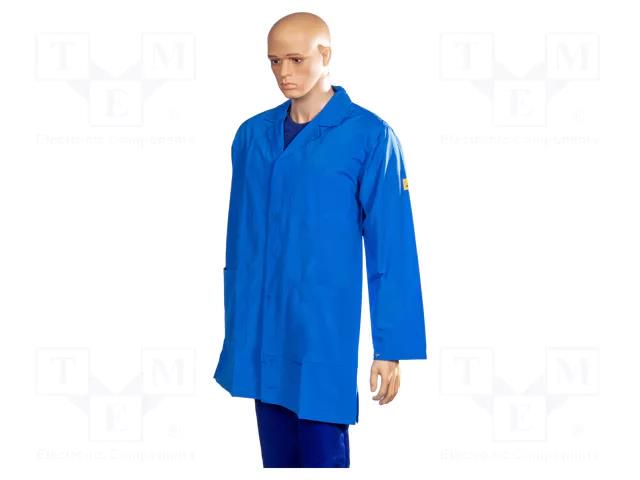 Coat; ESD; M; cotton,polyester,conductive fibers; blue (dark) EUROSTAT GROUP ERS-511003020