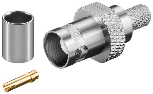 BNC Crimp Coupler - for RG59/U cable, with gold-plated pin 11358