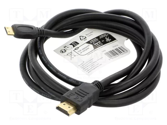 Cable; HDMI plug,mini HDMI plug; PVC; HDCP 2.2,HDMI 2.1; Len: 2m GOOBAY GOOBAY-74430