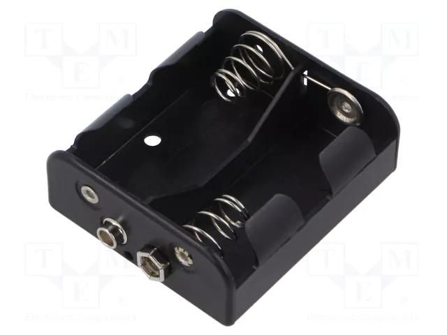 Holder; C,R14; Batt.no: 2; 6F22 type; black Goobay GOOBAY-11455