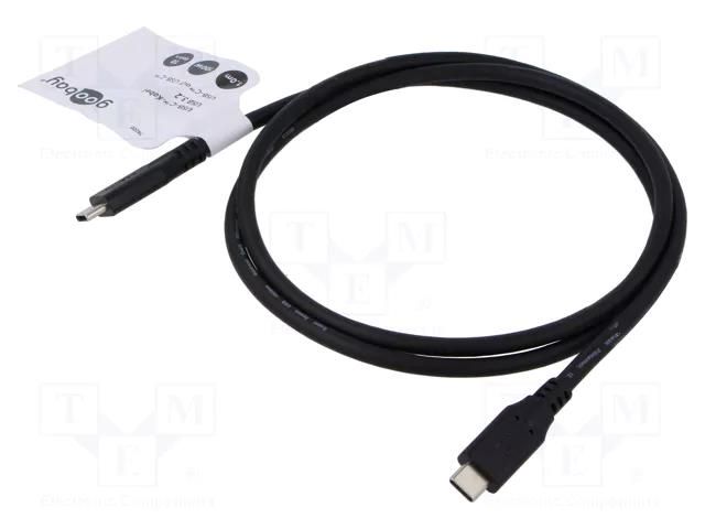 Cable; Thunderbolt 3,Thunderbolt 4,USB 3.2; 1m; black; 10Gbps GOOBAY GOOBAY-74200