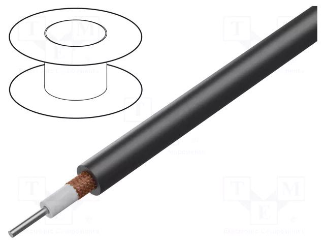 Wire: coaxial; RG59B/U; wire; CCS; PVC; black; 6.15mm LAPP LAPP-RG-59B/U