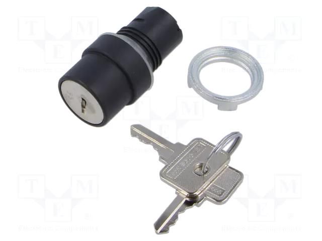 Switch: rotary with key; 22mm; Stabl.pos: 2; none; IP65; prominent EAO 46-290J.1000.7PD