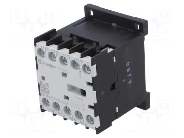 Contactor: 4-pole; NO x4; 24VDC; 9A; for DIN rail mounting; 6K FINDER 6K.04.9.024.4309