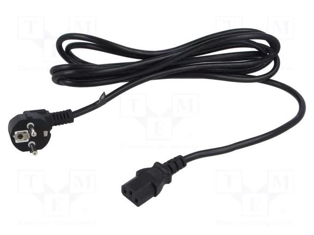 Cable; 3x1mm2; CEE 7/7 (E/F) plug angled,IEC C13 female; PVC; 3m POS POSAC-C13-EUL30