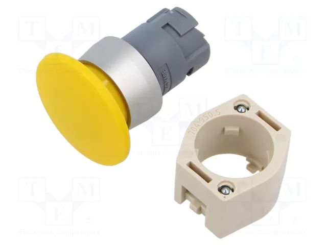 Switch: push-button; 22mm; Stabl.pos: 1; yellow; none; IP65; 04 EAO 704.071.4