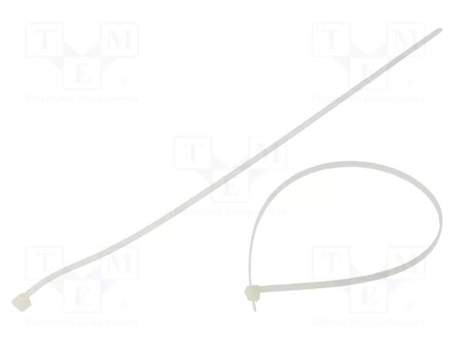 Cable tie; multi use; L: 400mm; W: 4.6mm; natural; polyamide; 216N TIE10 TTR4.6X400/N