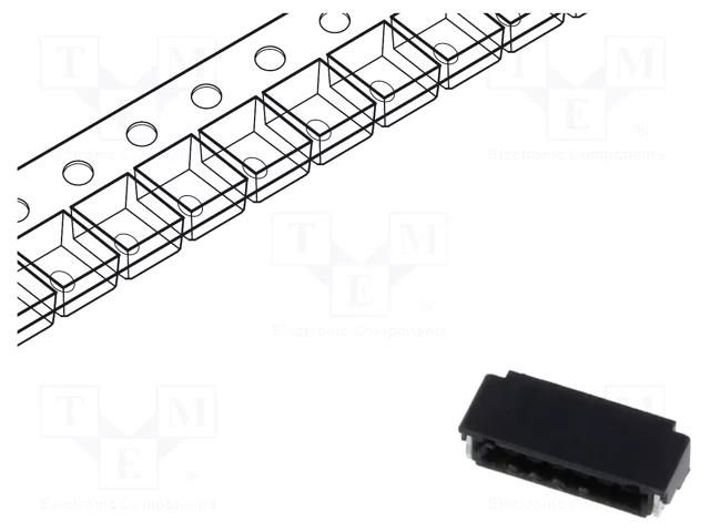 Connector: wire-board; socket; male; SignalBee; PIN: 6; horizontal HIROSE DF52-6S-0.8H-21