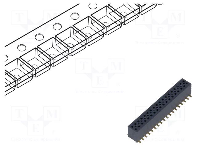 Connector: pin strips; socket; male; PIN: 36; vertical; SMT; 1.27mm SAMTEC FLE-118-01-G-DV-K