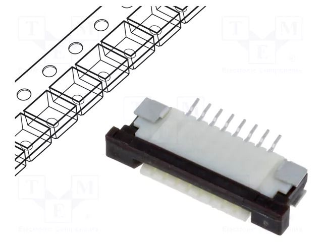 Connector: FFC/FPC; SMT; 50V; 0.4A; PIN: 8; Mat: thermoplastic; ZIF GCT FFC3B11-08-T