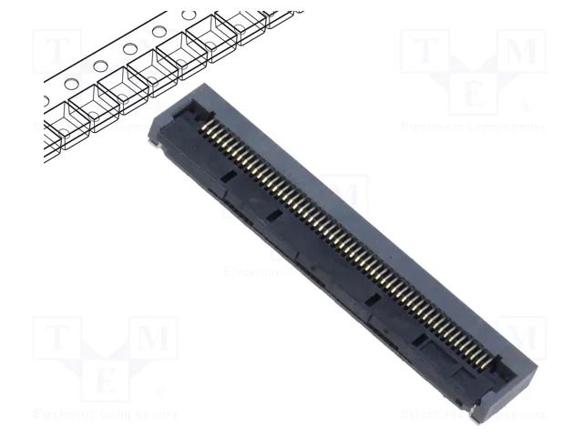 Connector: FFC/FPC; gold-plated; SMT; 500mA; 50V; FH28K; PIN: 55 HIROSE FH28K-55S-05SH