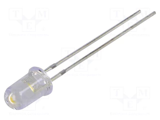LED; white warm; 5mm; 60000÷70000mcd; 15°; Front: convex; 2.7÷3VDC OPTOSUPPLY OSM57L5111A-78