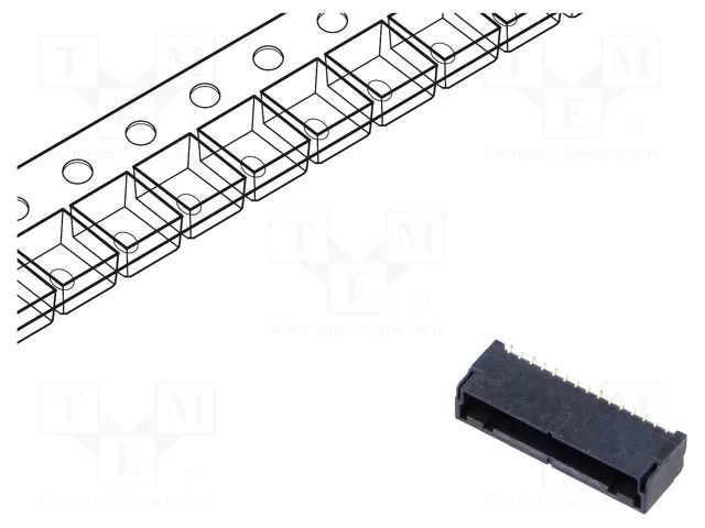 Connector: wire-board; socket; male; KW30; 1A; PIN: 15; SMT; 1mm HIROSE KW30-15S-1V-800