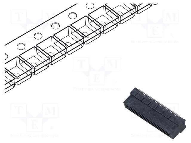Connector: card edge; PIN: 60; SMT; on PCBs; 0.8mm SAMTEC MEC8-130-02-L-DV-A