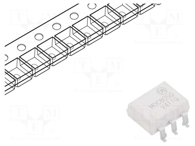 Optocoupler; SMD; Ch: 1; OUT: Darlington; Uinsul: 4.17kV; Uce: 80V ONSEMI MOC8050SR2VM