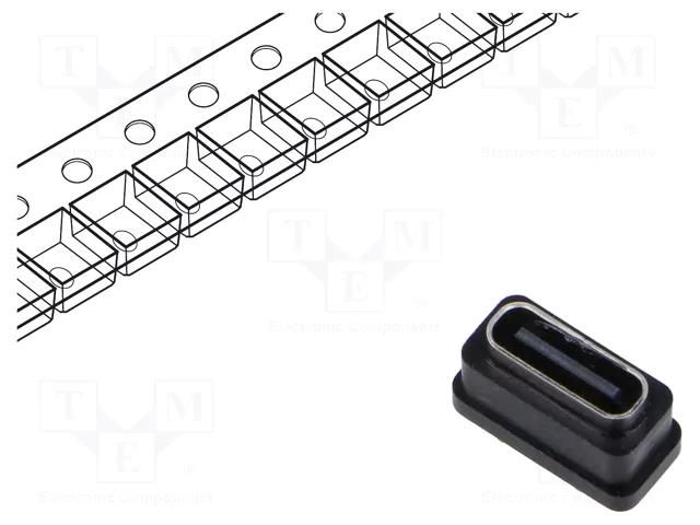 Connector: USB C; socket; SMT; PIN: 24; vertical; top board mount GCT USB4725-03-C-KIT