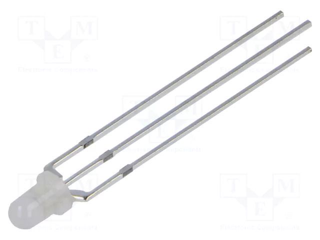 LED; red/yellow; 3mm; 30°; Front: convex; 1.9÷2.4VDC; No.of term: 3 OPTOSUPPLY OSRYPA3132A-1MA