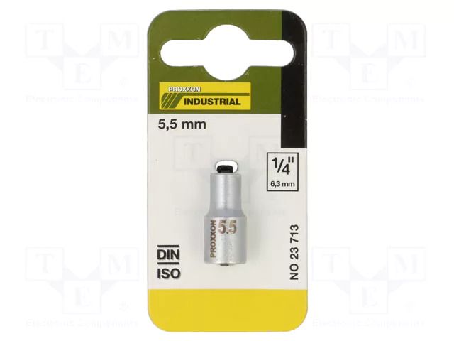 Socket; 6-angles,socket spanner; HEX 5.5mm; 1/4" PROXXON PR23713