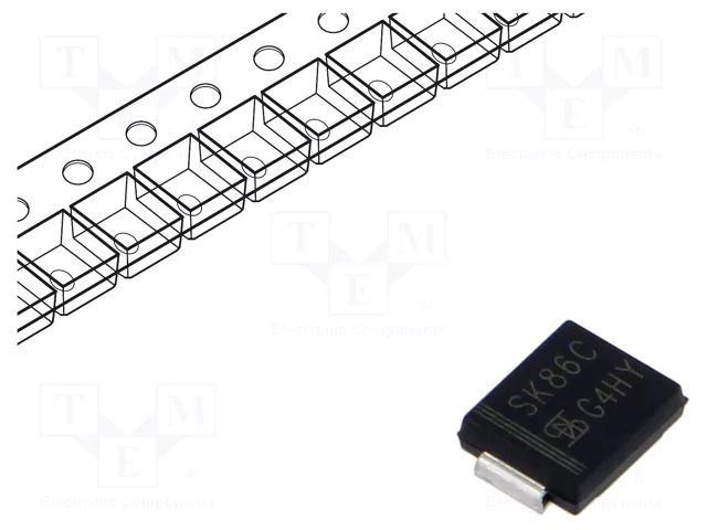 Diode: Schottky rectifying; SMC; SMD; 60V; 8A; reel,tape TAIWAN SEMICONDUCTOR SK86C-TSC