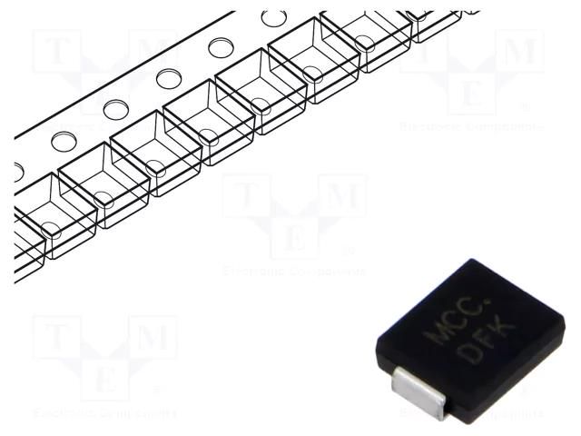 Diode: TVS; 3kW; 33.3÷36.8V; 62A; bidirectional; ±5%; DO214AB,SMC MICRO COMMERCIAL COMPONENTS SMLJ30CA-TP