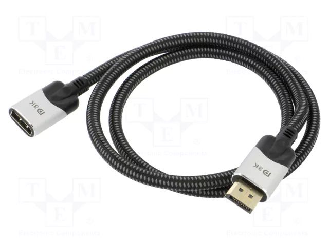 Cable; DisplayPort socket,DisplayPort plug; PVC; textile; 1m VCOM CG635F-1.0