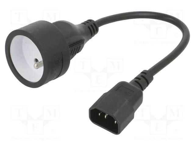 Cable; 3x0.75mm2; CEE 7/5 (E) socket,IEC C14 male; PVC; 0.15m SAVIO SAVKABELCL-180