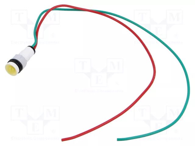 Indicator: LED; prominent; yellow; 24VDC; 24VAC; Ø10mm; cables POLAM-ELTA LY-D7-24AC/DC/H