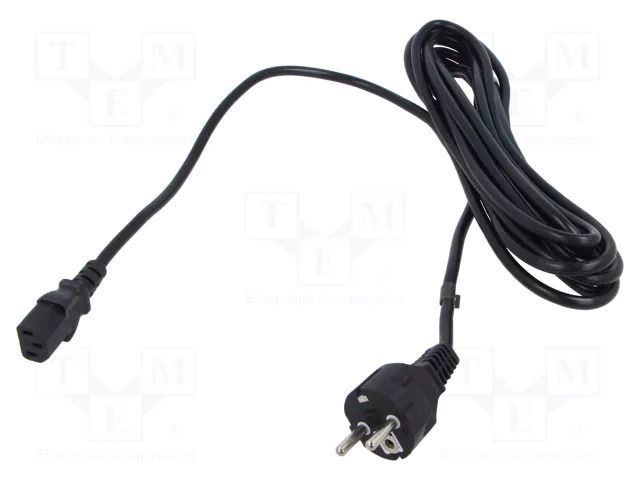 Cable; 3x1mm2; CEE 7/7 (E/F) plug,IEC C13 female; PVC; 5m; black POS POSAC-C13EU50