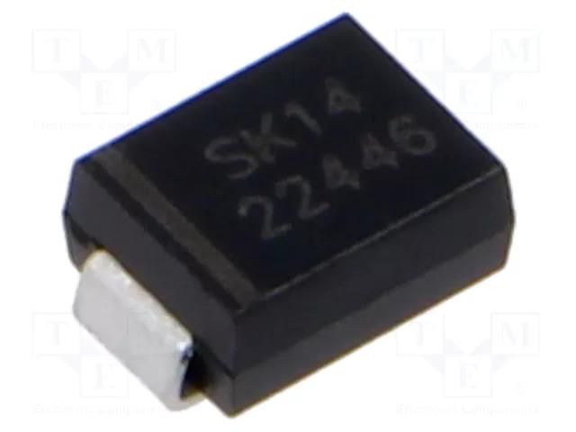 Diode: Schottky rectifying; SMB; SMD; 40V; 1A; reel,tape SMC DIODE SOLUTIONS SK14TR-SMC