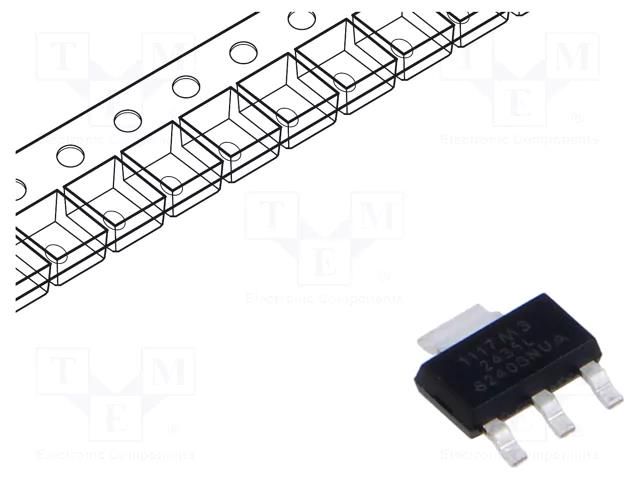 IC: voltage regulator; LDO,linear,adjustable; 1.25÷15V; 0.8A MAXLINEAR SPX1117M3-L/TR