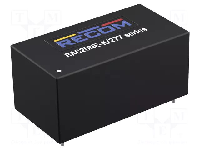 Converter: AC/DC; 20W; Uin: 85÷305VAC; Uout: 24VDC; Iout: 833mA; 87% RECOM RAC20NE-24SK/277