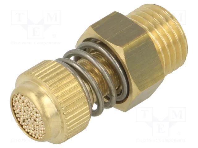 Sound suppression silencer; Thread: G 1/4" external; brass; 32mm PNEUMAT 7050-1/4