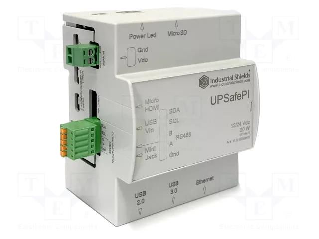 Module: UPS; UPSafe Pi; 8GBRAM; Interface: Ethernet; 12÷24VDC INDUSTRIAL SHIELDS 024004000100