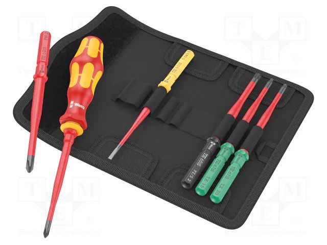 Kit: screwdrivers; insulated,slim; 1kVAC; PZ/S2; case; 7pcs. WERA WERA.05006603001