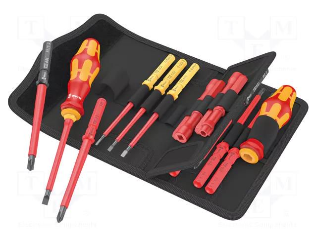 Kit: screwdrivers; insulated; 1kVAC; Kraftform Kompakt VDE; case WERA WERA.05006614001