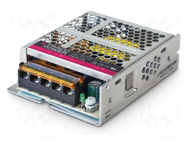 Power supply: switching; for building in; 50W; 5VDC; 10A; OUT: 1 TRACO POWER TXN50-105