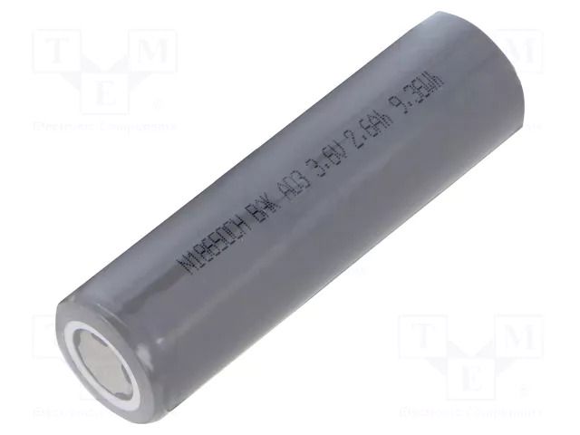 Re-battery: Li-Ion; 18650,MR18650; 3.6V; 2600mAh; Ø18.5x65.2mm BAK BATTERY N18650CH-2.6AH
