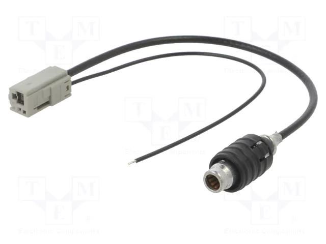 Cable; GT13 socket,HC97 plug; black; straight; 0.2m MTA 15-7581132