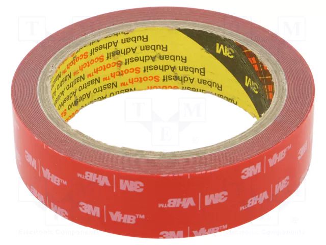 Tape: fixing; W: 25mm; L: 5.5m; Thk: 0.4mm; acrylic; grey; 31N/cm 3M 3M-040GF-25-5.5