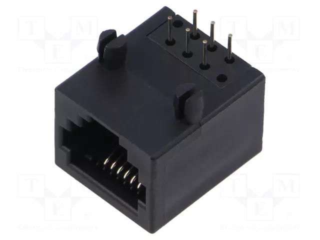 Connector: RJ12; socket; PIN: 6; 6p6c; on PCBs,PCB snap; THT ADAM TECH MTJ-669X1