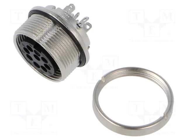 Connector: M16; socket; female; 5A; 60V; PIN: 8; IP67; soldering BINDER 09-0174-80-08