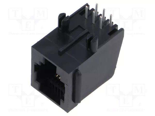Connector: RJ12; socket; PIN: 6; 6p6c; on PCBs,PCB snap; THT ADAM TECH MTJ-661X1