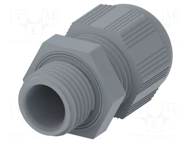 Cable gland; without nut,with long thread; M16; 1.5; IP68; grey TE Connectivity 1SNG601047R0000