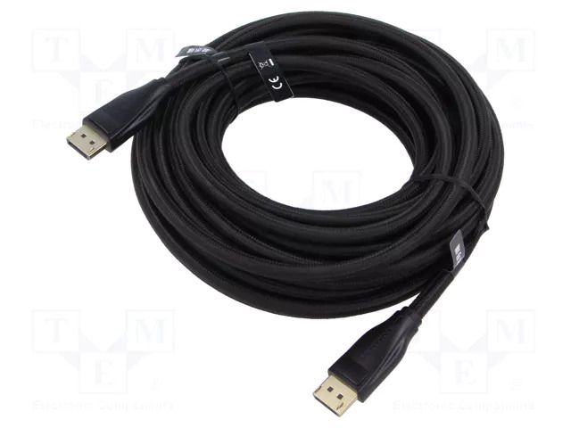 Cable; DisplayPort plug,both sides; PVC; textile; Len: 10m; black VENTION HCCBL