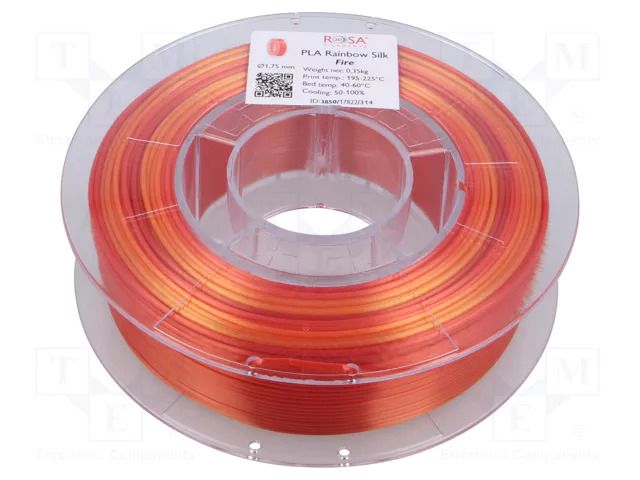 Filament: PLA Rainbow; 1.75mm; silk fire; 185÷225°C; 350g ROSA 3D ROSA-3850
