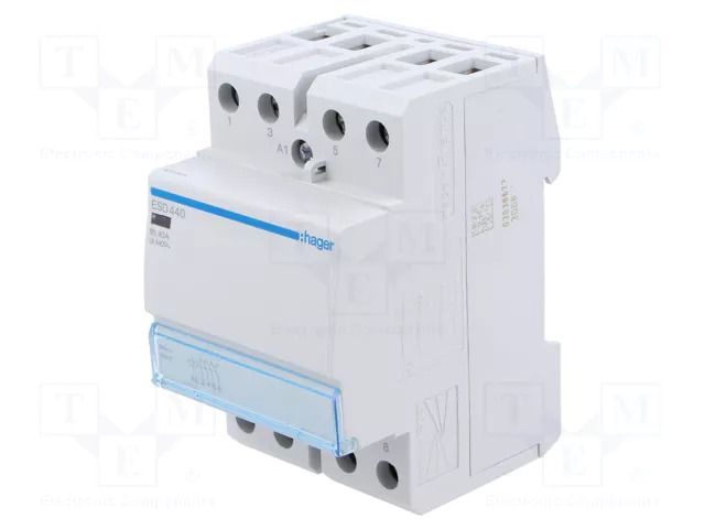 Contactor: 4-pole installation; 40A; 24VAC; NO x4; ESD; -10÷50°C HAGER ESD440